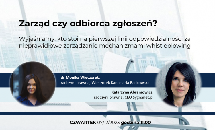 Sygnaliści: kto ponosi odpowiedzialność za odbiór zgłoszeń? [webinar]