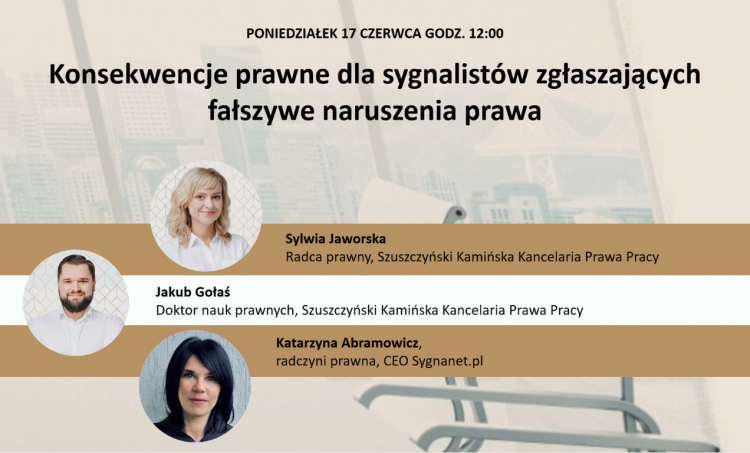 Sygnaliści: konsekwencje fałszywych zgłoszeń [webinar]